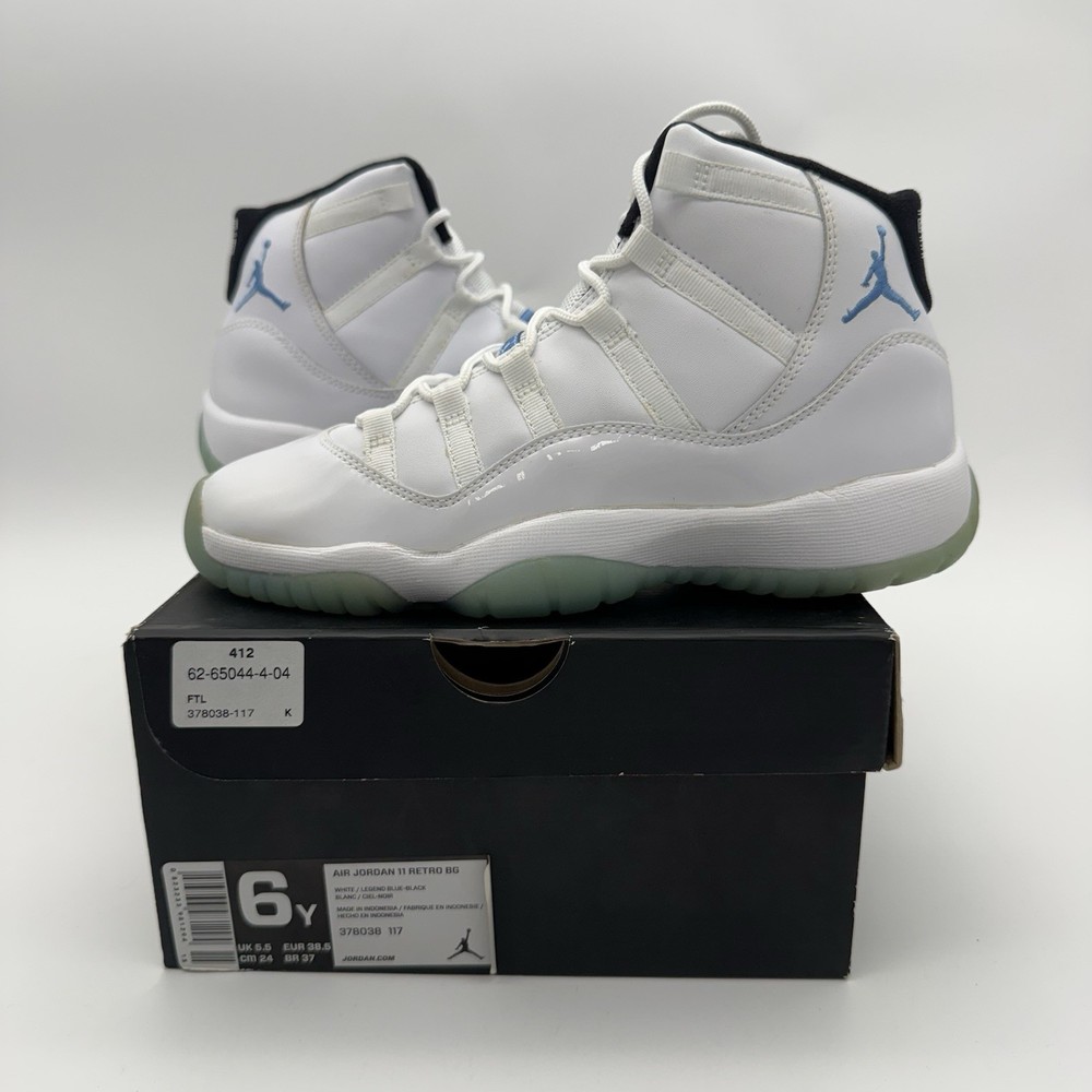 2014 Air Jordan 11 XI Retro GS White Legend Blue Black 378038-117 Youth 6Y VNDS