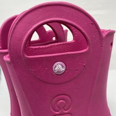 Crocs Handle it Kids Junior Girls Sz. 2 Pink Waterproof Slip On Rain Boots 12803