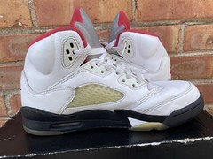 🔥 Nike Air Jordan 5 Retro • Mid Fire Black & Red GS Shoes • 440888-102 Size 6Y