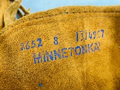 🔥 Minnetonka Small Child Size 8 Chestnut Suede Moccasin Zip Boot 3 Layer Fringe
