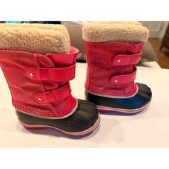 Sorel Kids Snow Commander Pink Black Waterproof Winter Boots Toddler 9