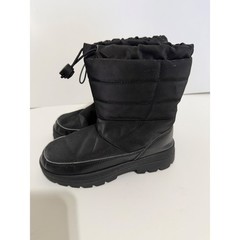 Northside Kids Size 2 Black Quilted Nylon Winter Snow Boots Faux Fur Lined