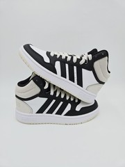 Adidas Hoops 3.0 Mid White/Black/Beige Kids Basketball Shoes IH7893 #A16