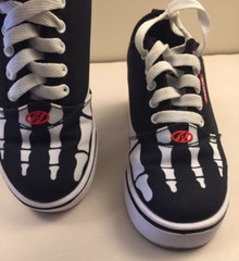 Heelys Skeleton X-ray Style Inline Skate Shoes Black White and Red Youth Size 4