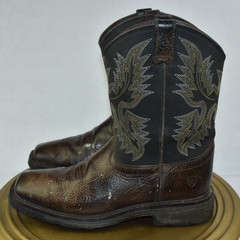 Ariat WorkHog Youth Boys Size 5 Wide Square Toe Boots Bruin Brown -Flaws-