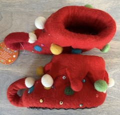 Handmade Nepal Elf Slippers Shoes Boiled Wool Toddler Colorful