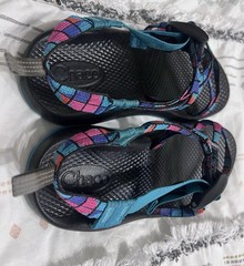 Chaco ZX1 Ecotread Teal Multicolor Performance Sandals Kids Size 5 J180264