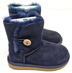 UGG Bailey Button Boots Pre School Size 13 Suede Sheepskin Warm Winter PS Shoes
