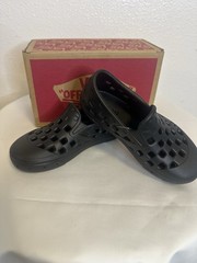 VANS Slip-On Trk Black Kids Casual Shoes Breathable Lightweight Rubber Size 10C