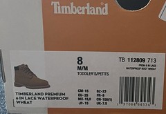 NIB Timberland Toddlers 6 Inch Premium Waterproof Boots Lace Up Size 8 Medium