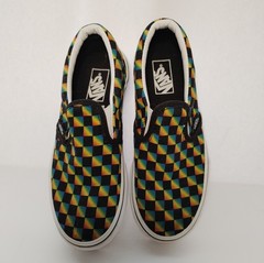 EUC Vans Gradient Rainbow Checkered Classic Slip On Shoes Kids Size 1.5