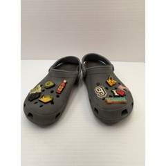 Crocs Fun Lab Clogs Jibbitz Charms Gray Slip On Shoes Comfort Size M4/W6