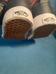 Vans Off The Wall Toddler SZ 4.5 Pull-On Sneaker Perforated Leather Hoop & Loop