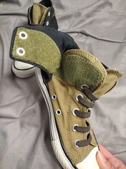 Converse All Star Chuck Taylor Junior Size 1 Sneakers 645224F Green And Black