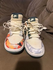 Nike Dunk Low GS Multicolor Camo Canvas Lace-Up Sneakers Youth 7Y, No Box