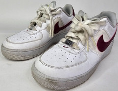 Nike Air Force 1 AF1 DH8695-100 White Boys Size 5Y Womens 6.5 White Red