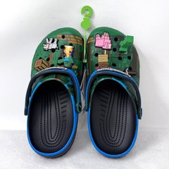 Crocs Minecraft Classic Clog K Light Up Green/Blue Pixel Kids J5 210830-90H