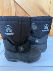 Kamik Waterproof Little Kid 13 Winter Snowboots Black Removable Insulated Liner
