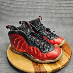 Nike Little Posite One Sneakers Unisex Kids Red Black Youth 5Y Lace Up