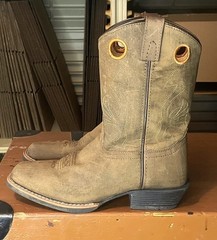 Masterson Boot Co Youth Size 4.5 Light Brown Suede Leather Western Cowboy Boots