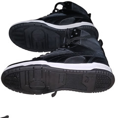 Puma Boys Rebound High Top Sneaker no strap Black and White
