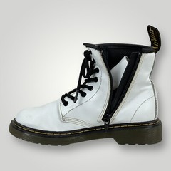 Dr. Martens 1460J Boots Youth US 1 White Leather Side Zip AirWair Unisex