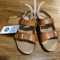Cat & Jack Reagan Footbed Unisex Kids Brown Sandal US 12 Buckle Strap Synthetic
