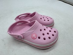 DAMAGED Crocs Crocband Clogs Kids Ballerina Pink Rubber Slip-On Round Toe – C8