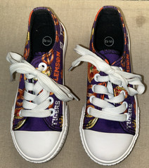 Foco Clemson University Tigers Purple Orange Lace Up Canvas Sneakers Youth 11-12