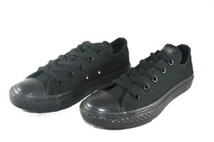 CONVERSE CHUCK TAYLOR ALL STAR 314786F BLACK MONO CANVAS CASUAL SHOE LITTLE KIDS