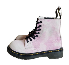 Dr. Martens 1460 Pascal J Boots Kids Size 12 Pink Suede Tie Dye Combat Zip Fairy