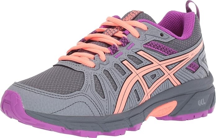 ASICS Kid’s Gel-Venture 7 Grade School Running Shoes-PINK/GRAY- US 3.5
