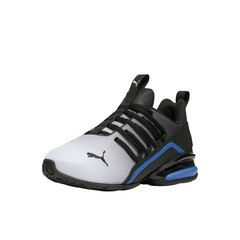 PUMA Axelion Mesh Printed Fade Lace Up Youth Boys Black, White Sneakers Casual