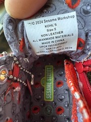 Sesame Workshop Sesame Street Elmo High Top Sneakers Zip Lace Up US 5 Red/White