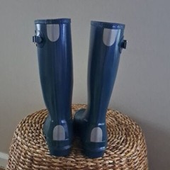 Hunter Youth Original Tall Wellington Rain Pull-On Boots Gloss Teal B4/G5