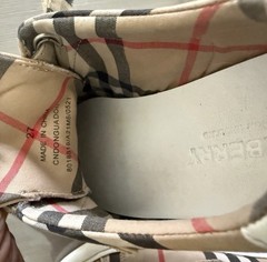 Burberry Kids Plaid Hook & Loop Sneakers Beige Black Red EU 27 Canvas Low Top