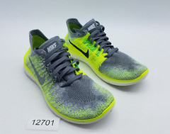 Nike Free RN Flyknit (GS) Youth’s Size 4Y Running Shoes Gray Yellow