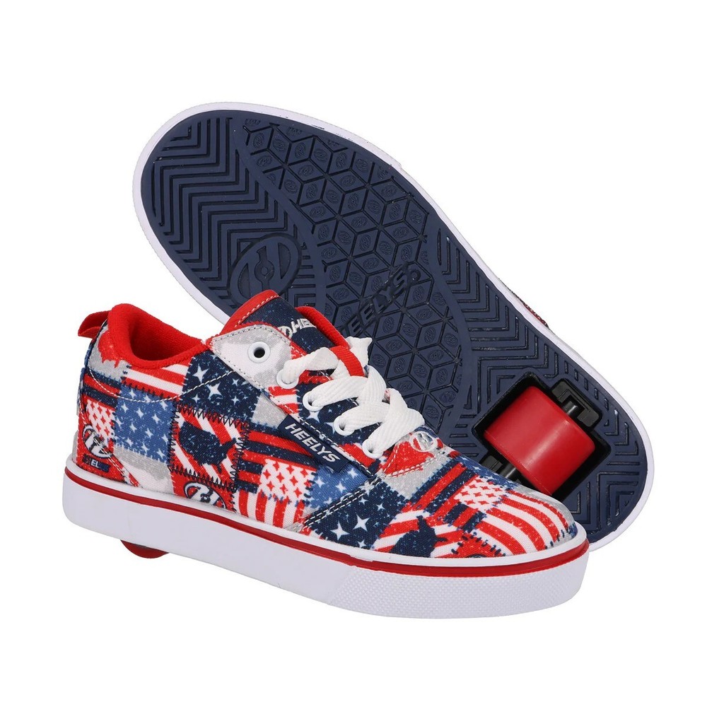 NEW Heelys Pro 20 Prints AMERICAN FLAG USA (YOUTH SIZE 5/WOMEN SIZE 6) HE101429H