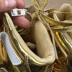 Kids Metallic Gold Light-Up High Top Sneakers Size 5 US (EU 37) LED Rechargeable