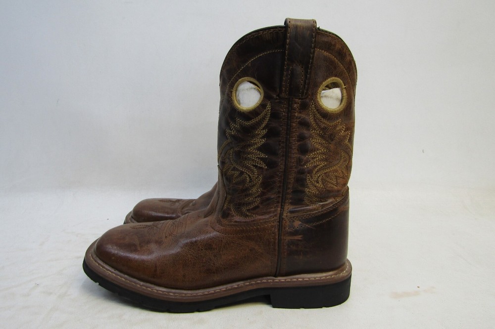 Dan Post Youth Size 2.5 D Brown Leather Buckaroo Cowboy Western Boots