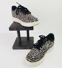 Nike Air Force 1 LV8 Kids Just Do It Black White Orange AT2976 001 Sz 3Y