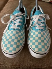 Vans Era Scuba Blue Sneakers Checkered Sz 7w/7k 10 1/2” Long Sole EUC