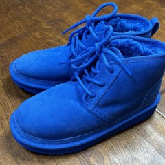 UGG Neumel Chukka Boots Youth Size 3 Blue Suede Wool Lined Treadlite 1017320K