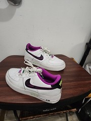 Nike Air Force 1 LV8 GS Just Do It White Black Vivid Purple DX3933-100 7Y