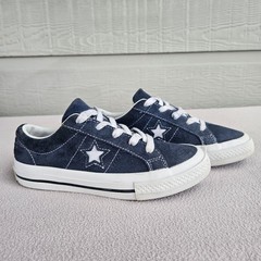 Converse One Star OX Suede Leather Sneakers Youth SZ 1.5 Low Top Tie Blue