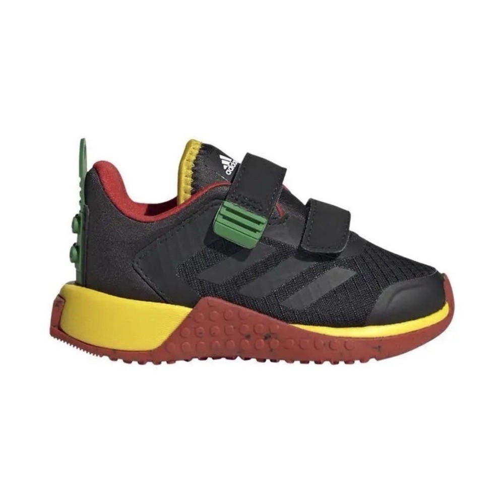 adidas x LEGO Unisex Kids Black/Yellow Colorblock Low Top Strap Sneaker US 4