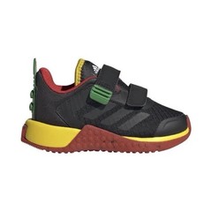 adidas x LEGO Unisex Kids Black/Yellow Colorblock Low Top Strap Sneaker US 4