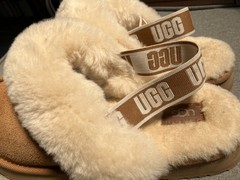 UGG FUNKETTE SLIPPERS CHESTNUT SLINGBACK STRAP KIDS SZ 6