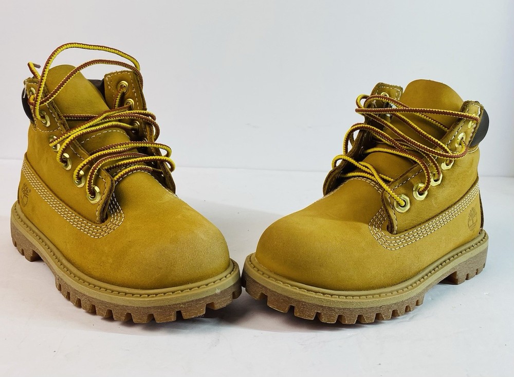 Timberland 6″ Premium Waterproof Boots Toddler Youth Size 9M Wheat Gold