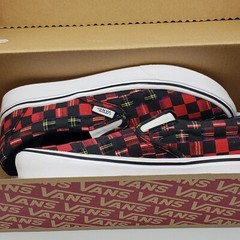 Vans ComfyCush Slip-On Plaid Red Black White Shoes VN000EYEBWW Men’s 4.5 W 6.0